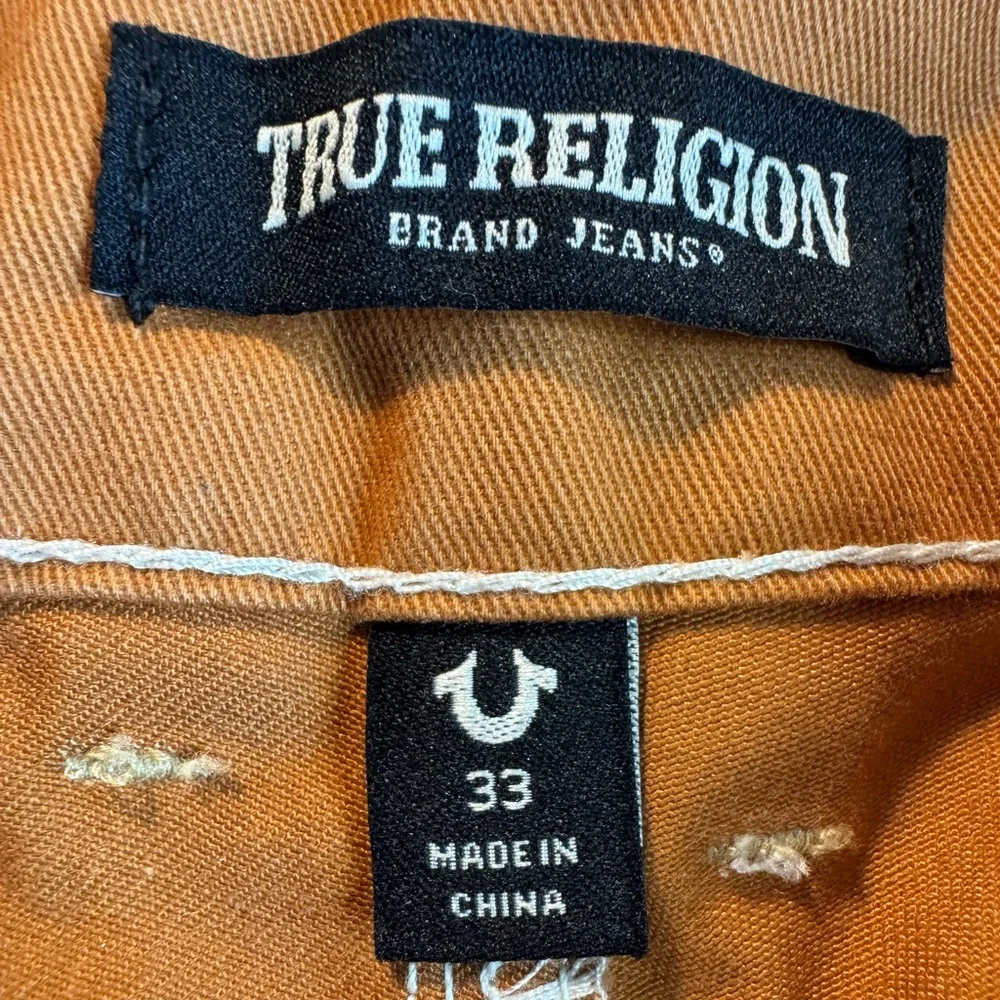 True Religion Cargo Short Dk Khaki Orange Size 33
